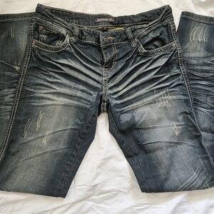 Women's Distressed Blue Jeans